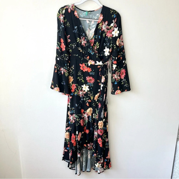 Farm Rio Brazil Summer Flower Wrap Maxi Dress - Picture 4 of 11